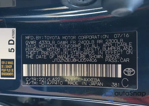 2017 Toyota Prius V Four from USA, damaged, VIN JTDZN3EU8HJ059406